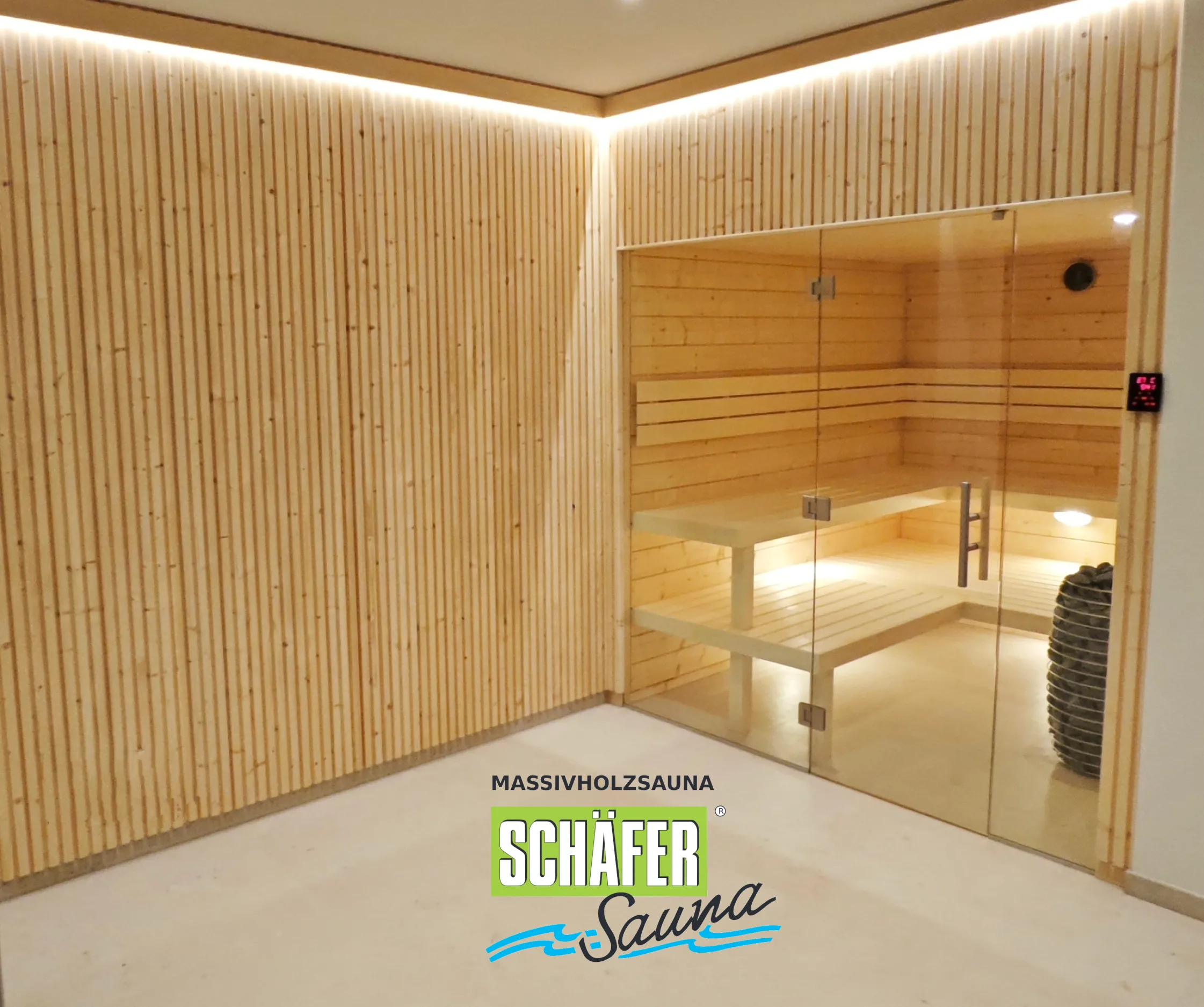 Massivholzsauna Schäfer Sauna Startbild